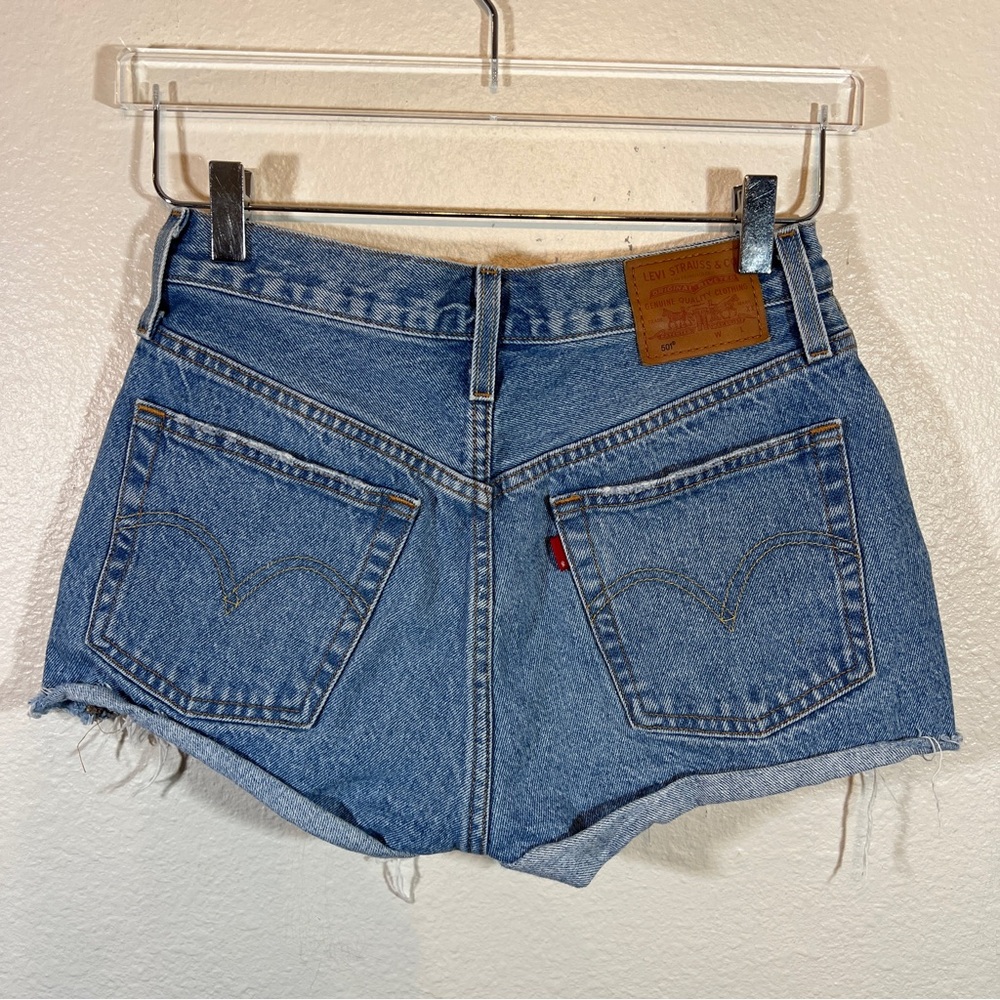 LEVI’s cutoff jean shorts distressed